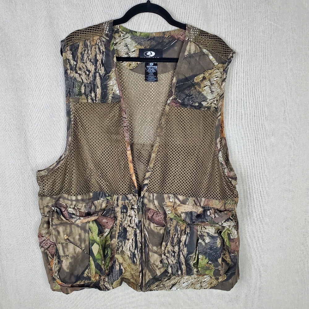 ☆☆ Mossy Oak Camo Hunting Vest Size XL Tan Green
